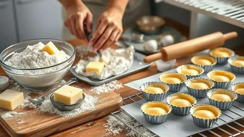 Working shortcrust pastry for individual empada pies
