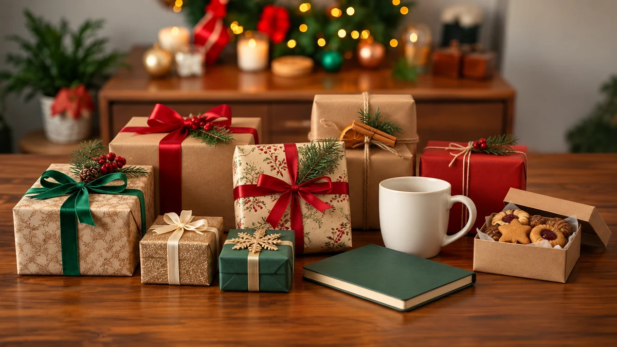 Wrapped gifts and simple unbranded Christmas present ideas