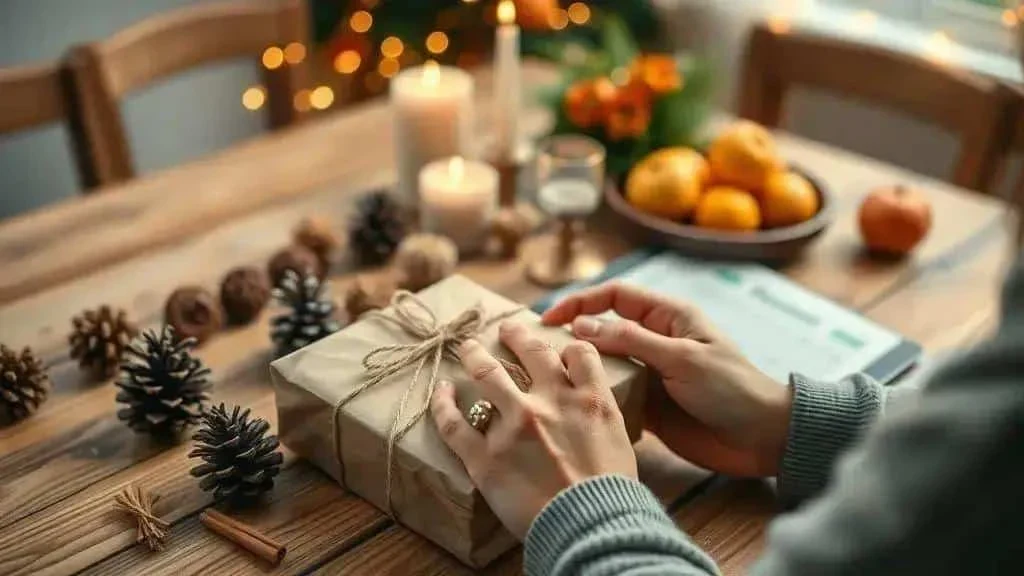 Wrapping a present in plain paper and string