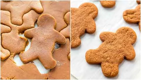 Pâte découpée et biscuits en forme de bonhomme Pâte découpée et biscuits en forme de bonhomme