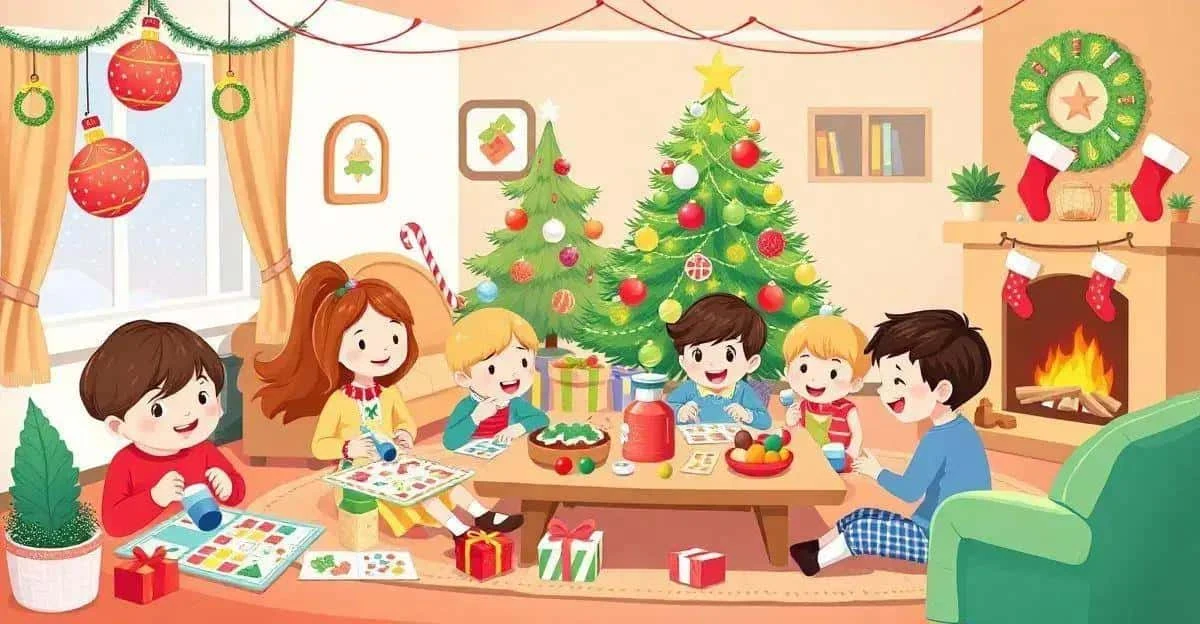 Enfants réunis autour d’une table pour des activités de Noël