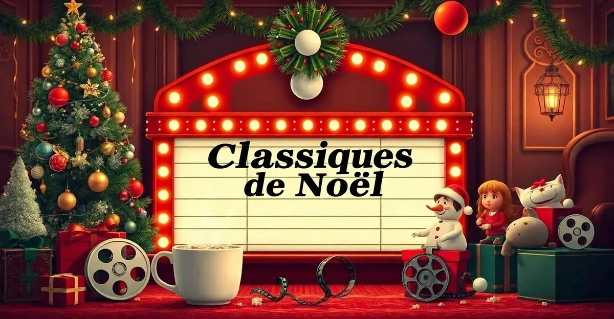 Enseigne de cinéma portant les mots « Classiques de Noël » Enseigne de cinéma portant les mots « Classiques de Noël »