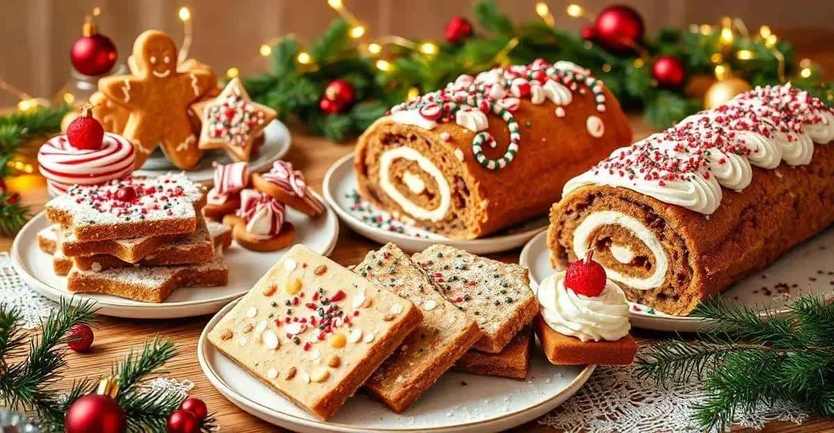 Illustration de gâteaux roulés, de pâtisseries glacées et de biscuits de Noël Illustration de gâteaux roulés, de pâtisseries glacées et de biscuits de Noël