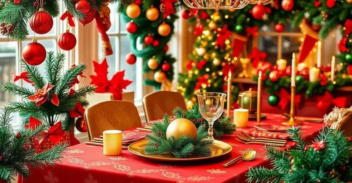 Table de fête aux couleurs harmonisées pour Noël