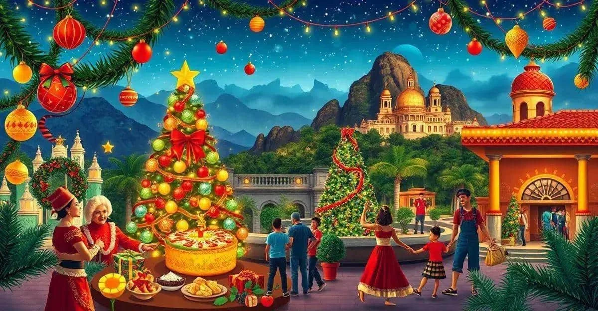 Scène imaginaire de Noël dans un climat chaud