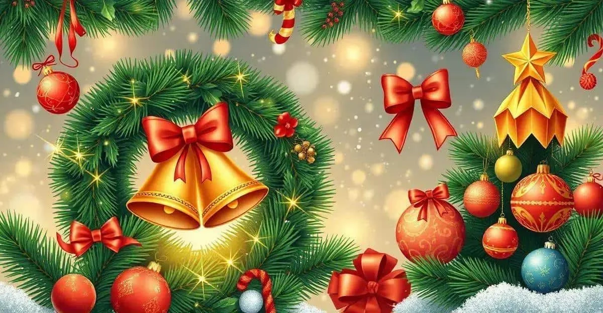 Illustration d’une couronne, d’étoiles et de cloches de Noël Illustration d’une couronne, d’étoiles et de cloches de Noël