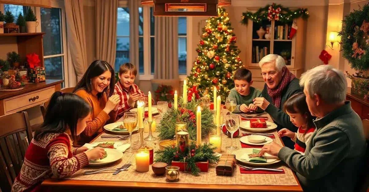 Table de Noël dressée pour un repas en famille Table de Noël dressée pour un repas en famille