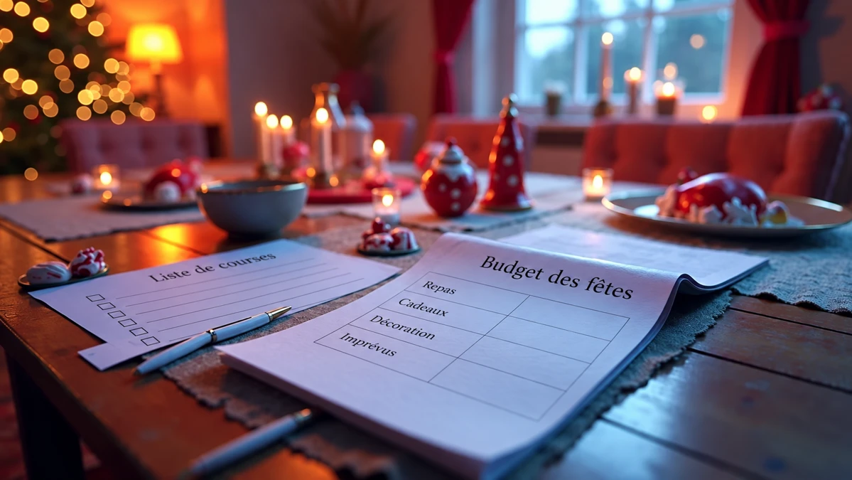Budget des fêtes et liste de courses en français