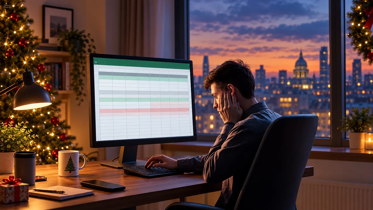 Illustration d’une personne examinant un tableau sur un ordinateur de bureau