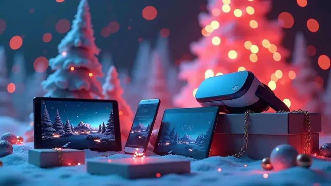 Écrans et casque immersif présentés avec des cadeaux