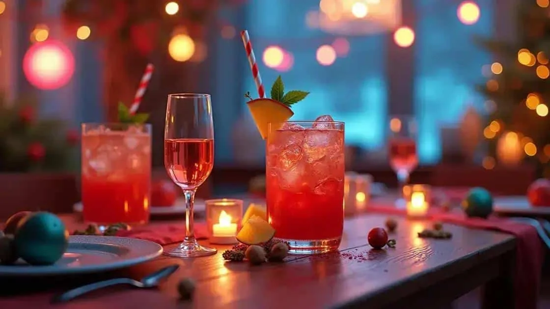 Boissons de fête avec des garnitures de fruits Boissons de fête avec des garnitures de fruits