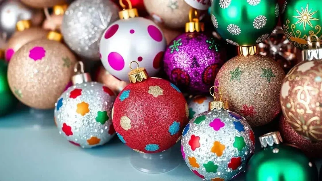 Boules de Noël colorées avec des motifs et des détails brillants