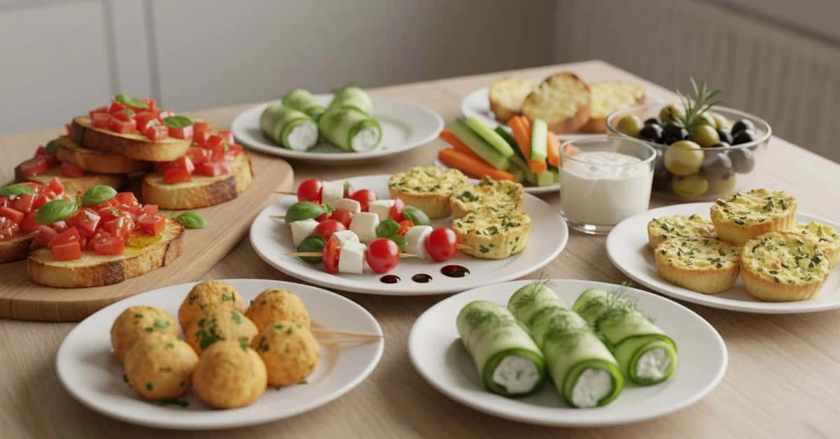 Un buffet de bouchées salées pour une rencontre de Noël