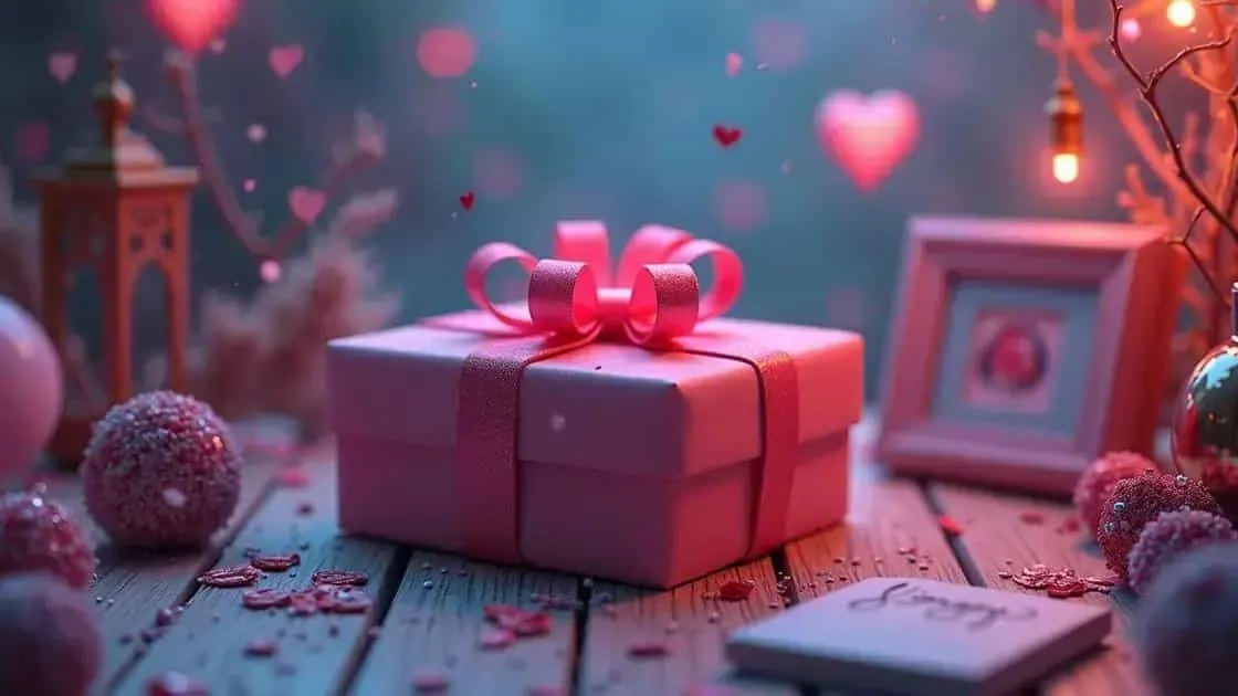 Boîte cadeau rose ornée d’un ruban Boîte cadeau rose ornée d’un ruban