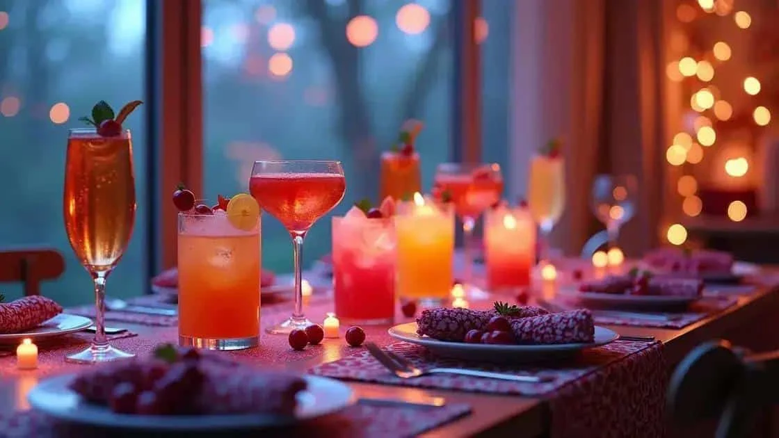 Cocktails et petites bouchées sur une table de réception Cocktails et petites bouchées sur une table de réception
