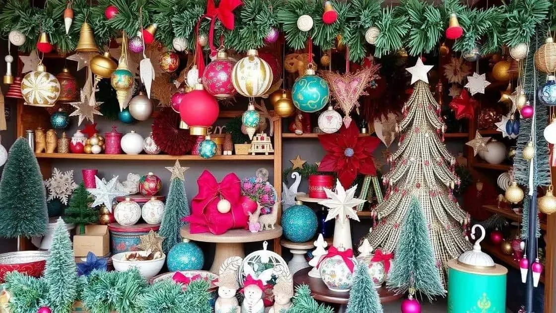 Collection de décorations de Noël aux matières et aux couleurs variées