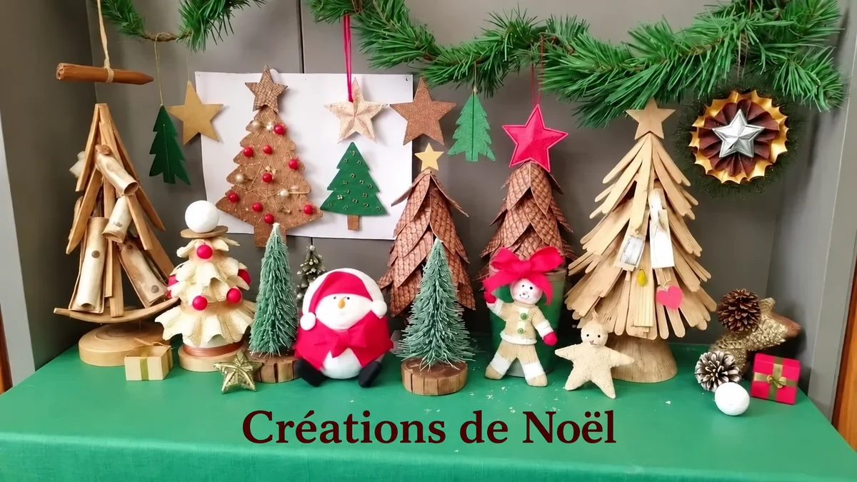 Créations de Noël en papier et matériaux naturels