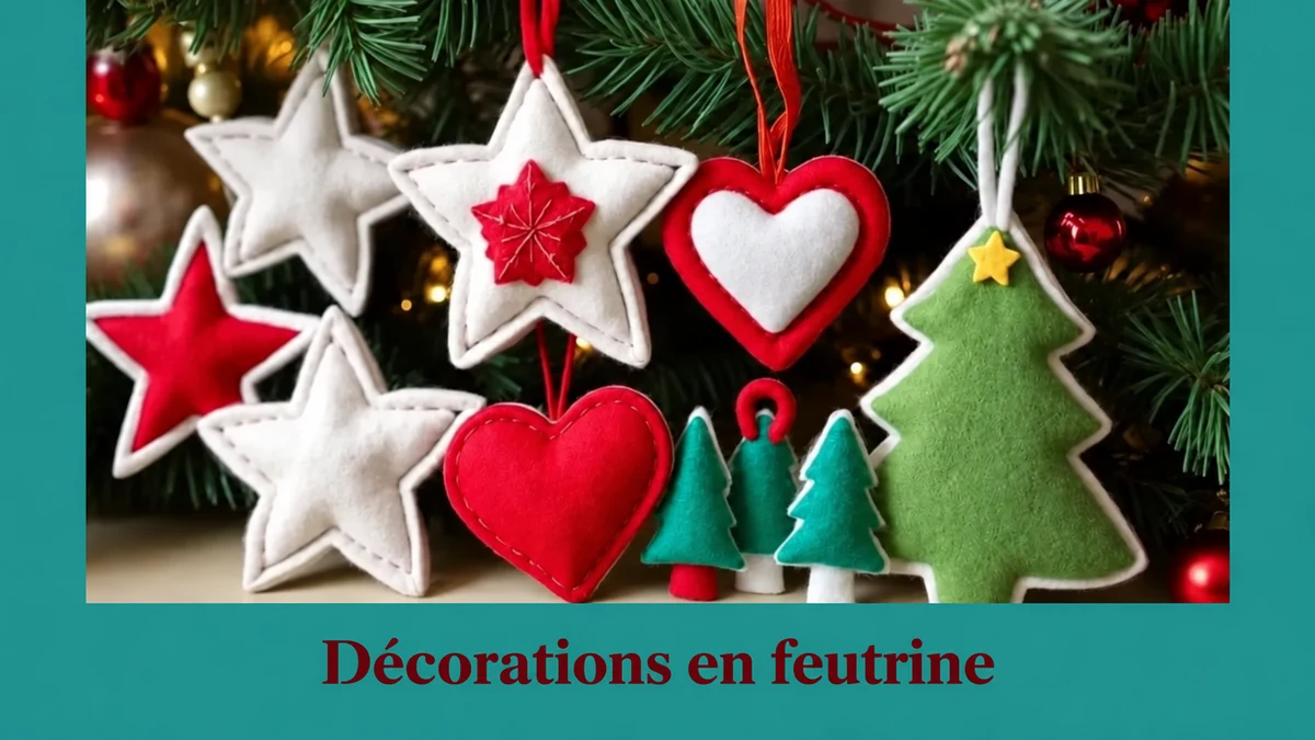 Décorations en feutrine aux couleurs de Noël Décorations en feutrine aux couleurs de Noël