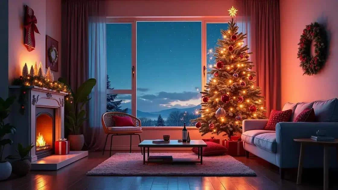 Un sapin de Noël décoré dans un salon chaleureux Un sapin de Noël décoré dans un salon chaleureux