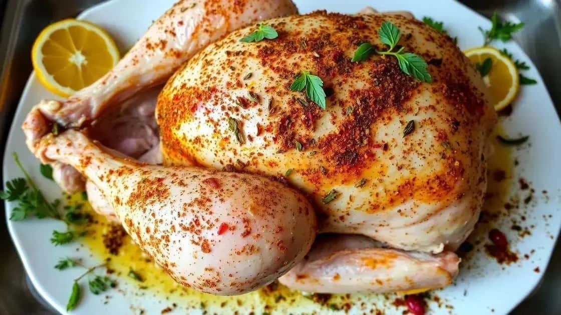 Dinde crue assaisonnée avant cuisson