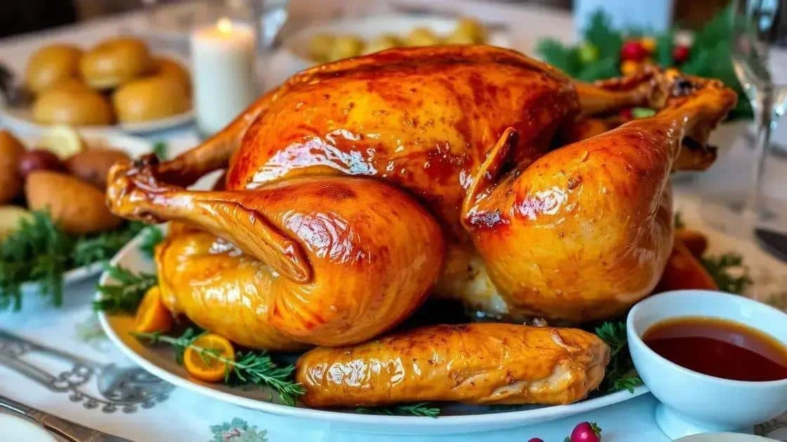 Dinde rôtie accompagnée de son jus de cuisson
