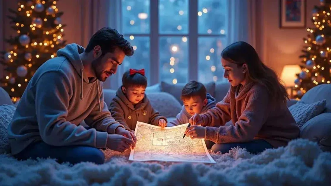 Parents et enfants organisant un voyage autour d’une carte Parents et enfants organisant un voyage autour d’une carte