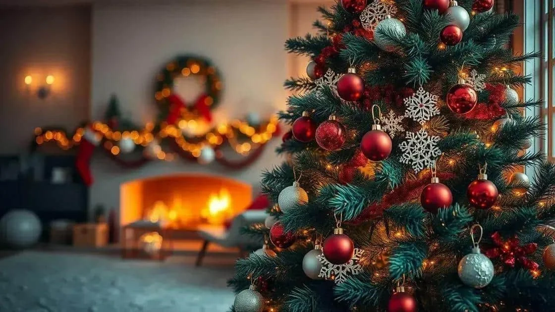 Sapin décoré dans un intérieur chaleureux, illustration de la tradition de Noël Sapin décoré dans un intérieur chaleureux, illustration de la tradition de Noël