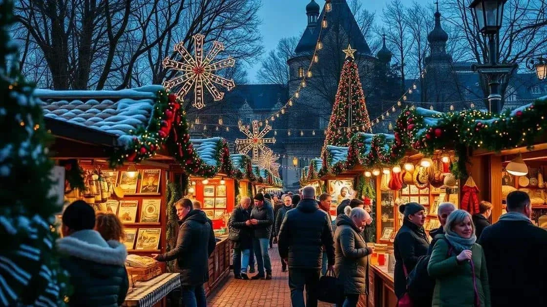 Illustration d’un marché de Noël en hiver