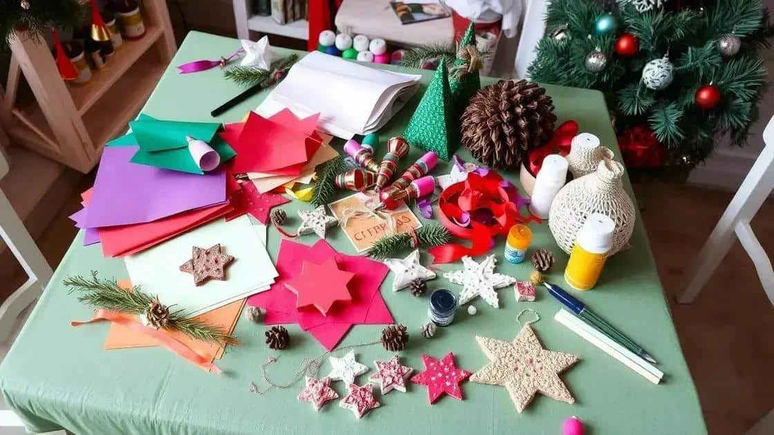 Papier et matériaux naturels pour fabriquer des décorations de Noël