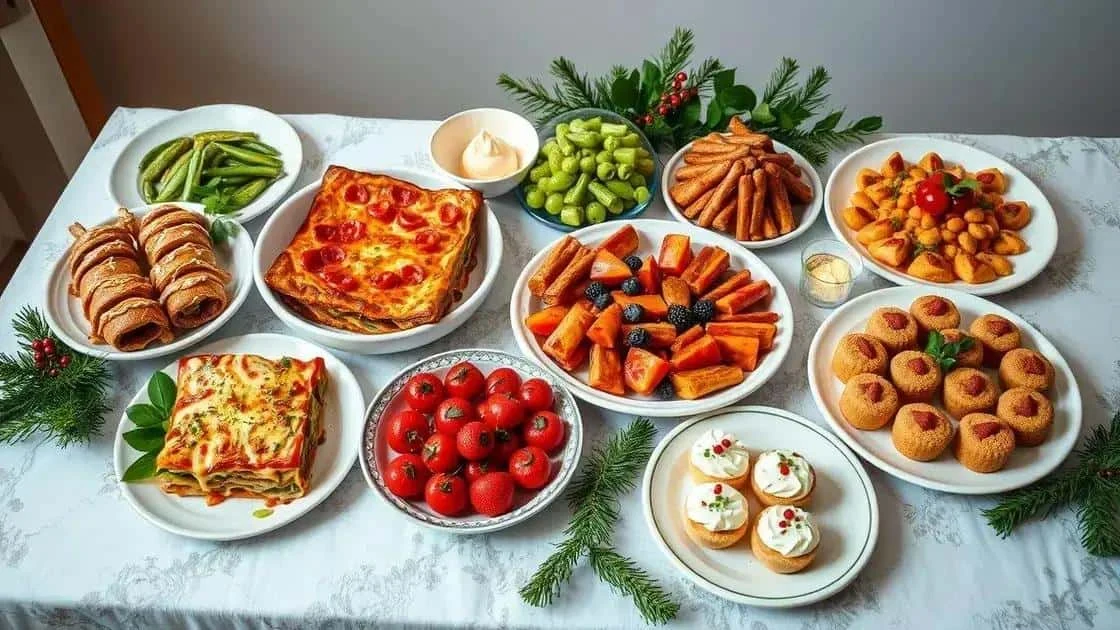 Assortiment de plats et de légumes sur une table de fête Assortiment de plats et de légumes sur une table de fête