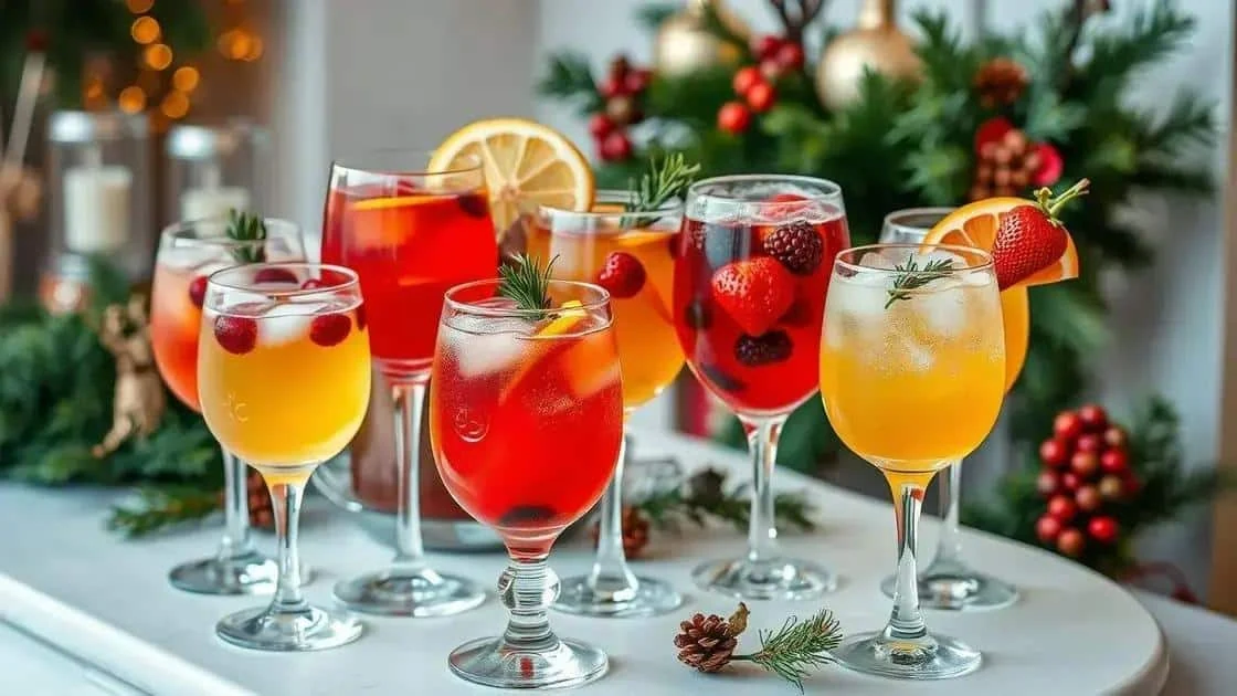 Cocktails garnis de petits fruits pour une présentation festive