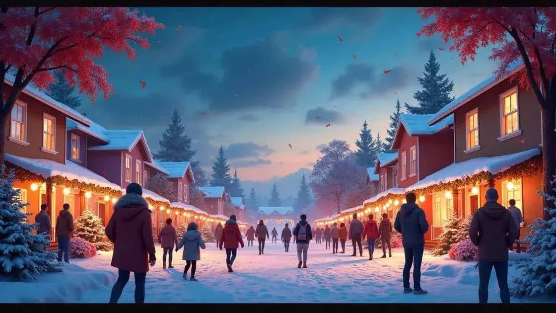 Illustration d’une rencontre de quartier dans une rue illuminée