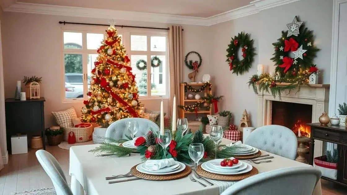 Salon et table décorés pour les fêtes de Noël Salon et table décorés pour les fêtes de Noël