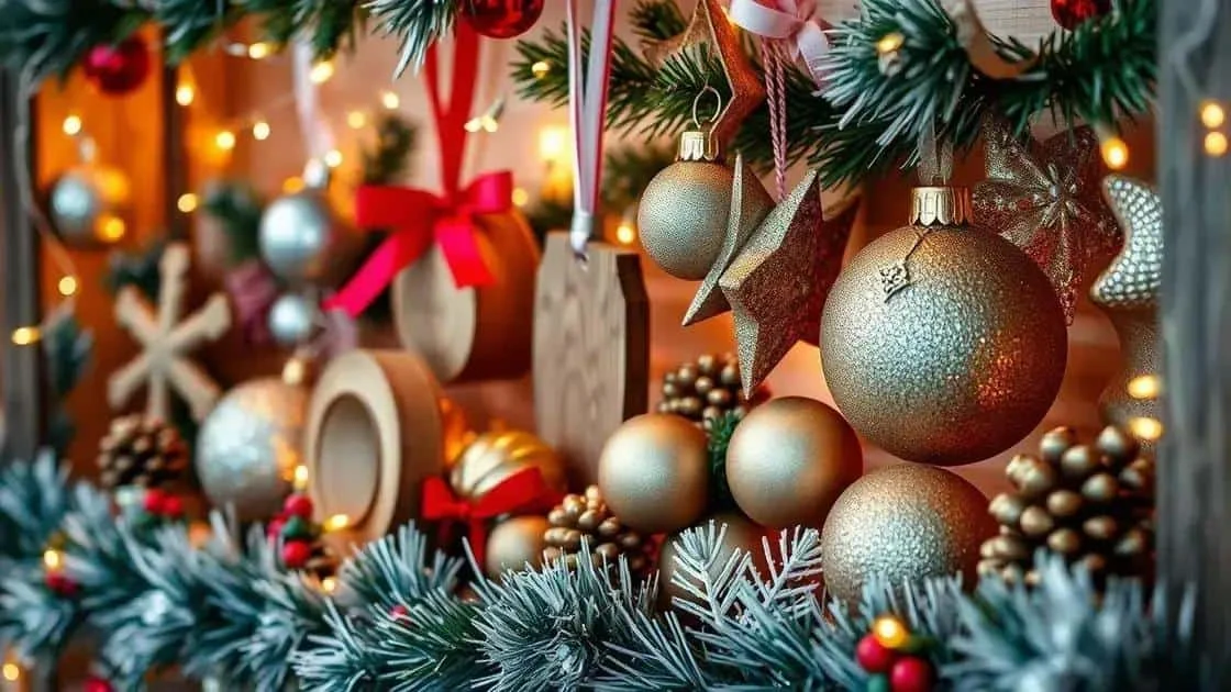 Des boules et des étoiles en bois sur les branches d’un sapin