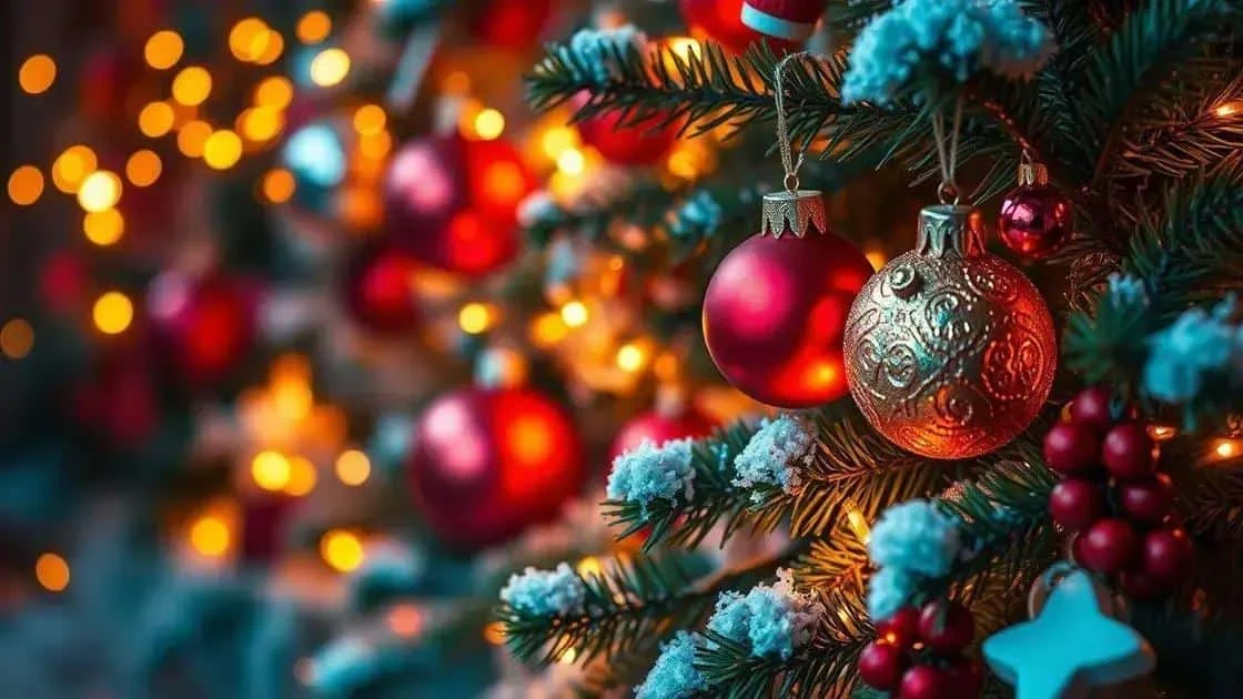 Gros plan sur des boules de Noël et des lumières colorées en arrière-plan Gros plan sur des boules de Noël et des lumières colorées en arrière-plan