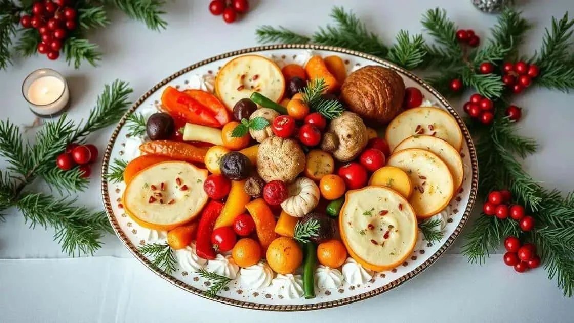 Légumes disposés sur un plateau de service festif
