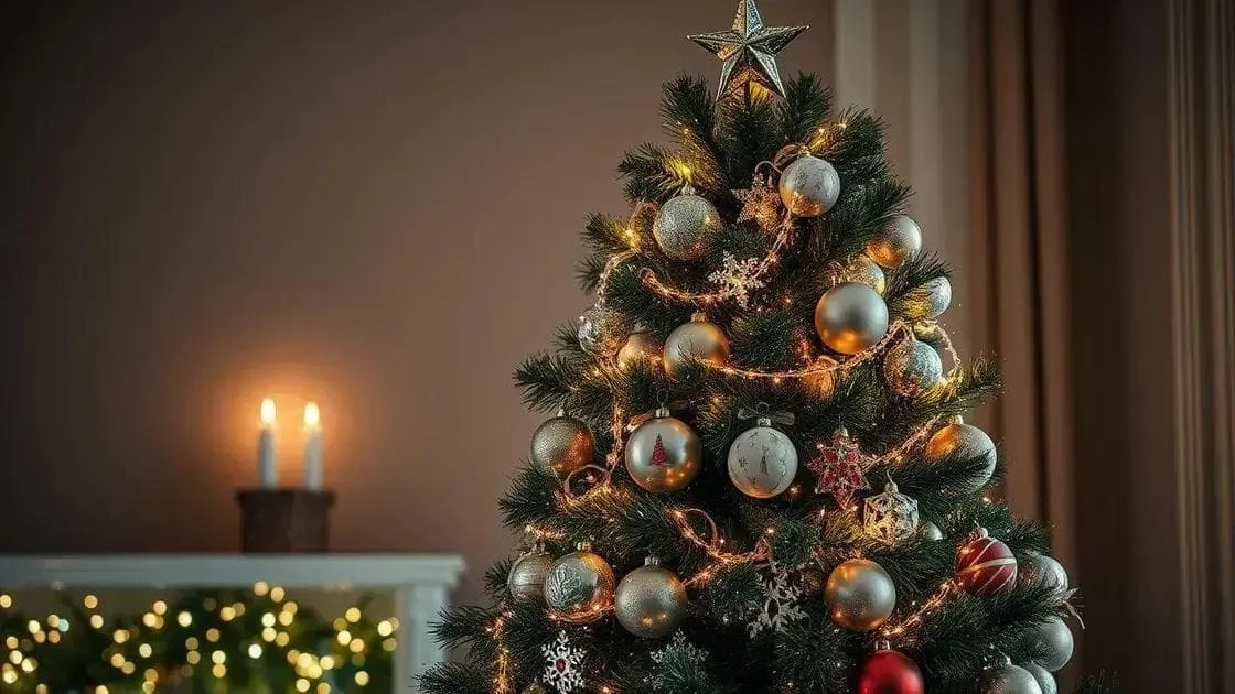Un sapin de Noël décoré surmonté d’une étoile