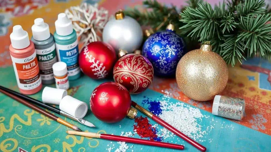 materiais necessários para pintar bolas natalinas
