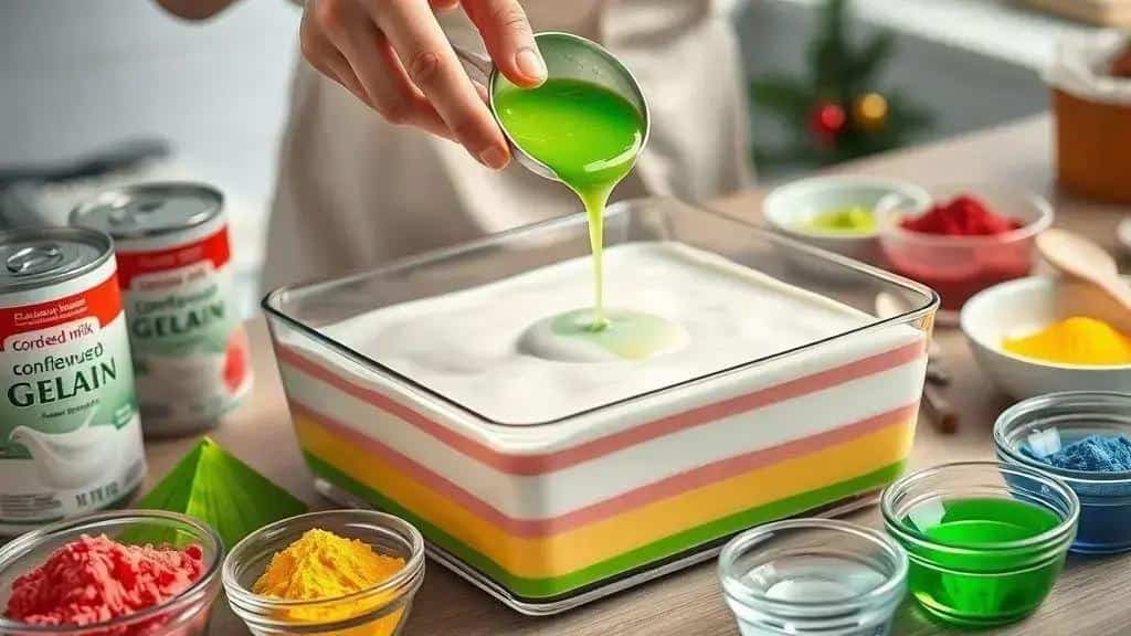 Como preparar a gelatina colorida em camadas