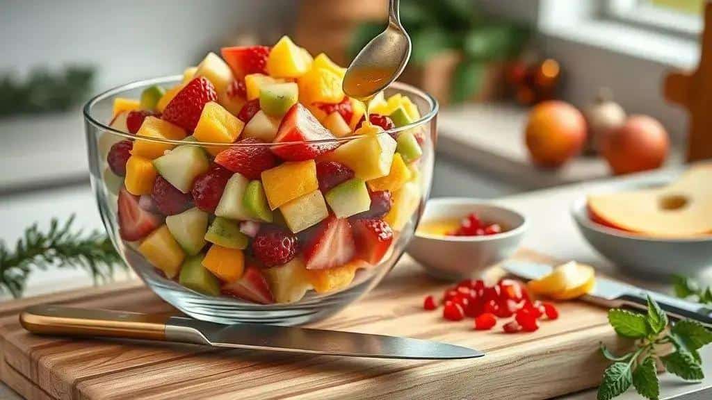 Como preparar a salada de frutas natalina passo a passo