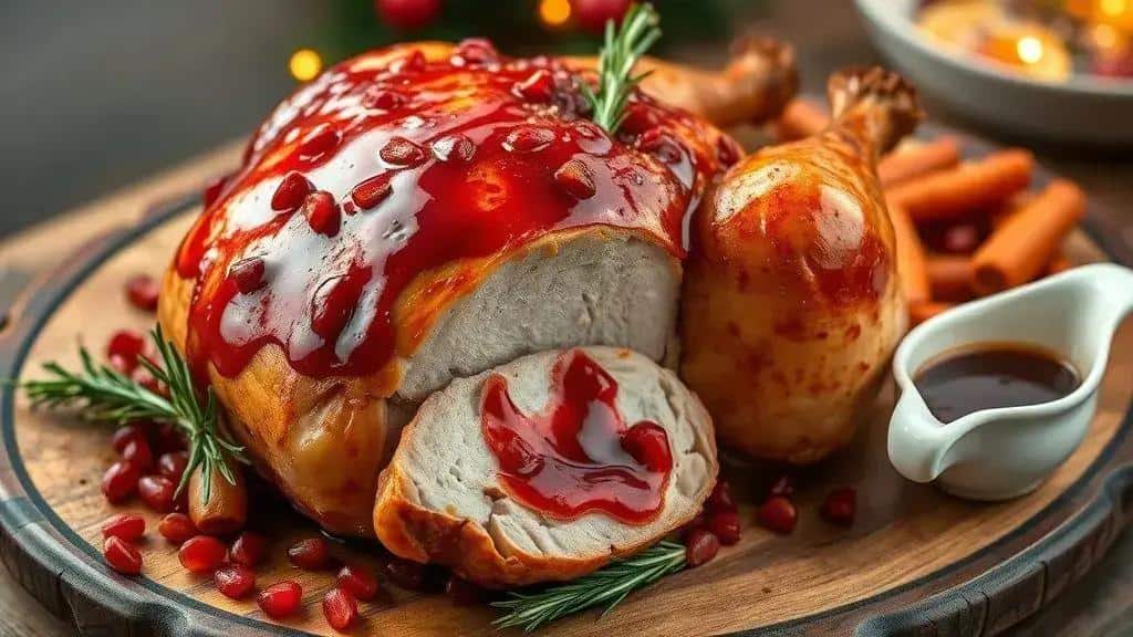 Como preparar Frango assado com molho de romã