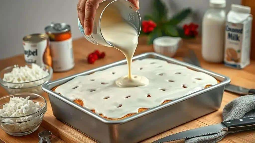Como preparar o bolo gelado de Natal com coco