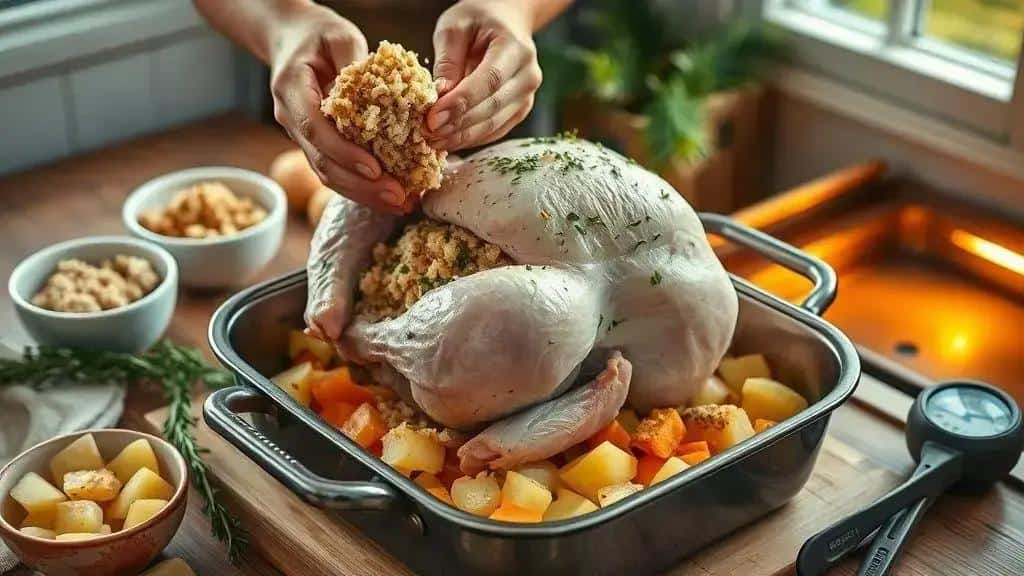 Como preparar o frango recheado de Natal passo a passo