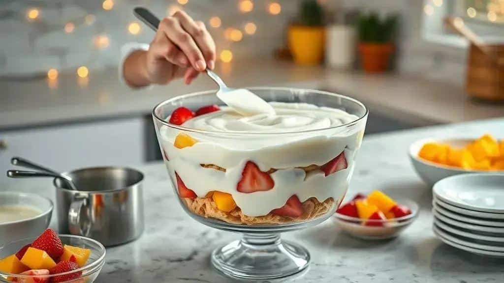 Como preparar o pavê de frutas com creme branco (passo a passo)