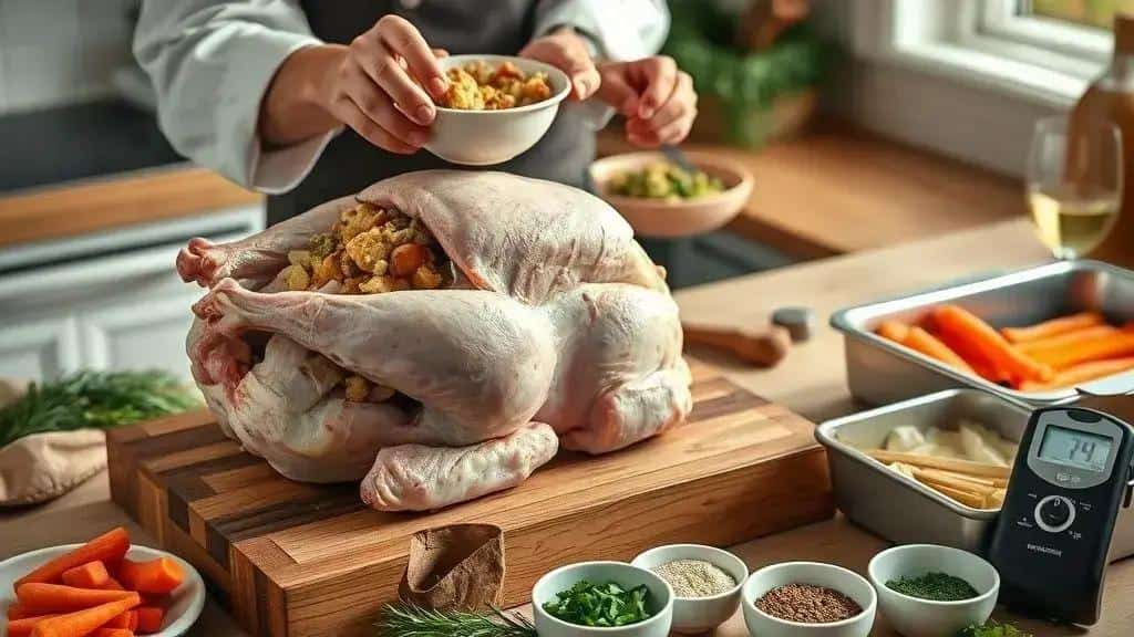 Como preparar o peru de natal tradicional recheado (passo a passo)
