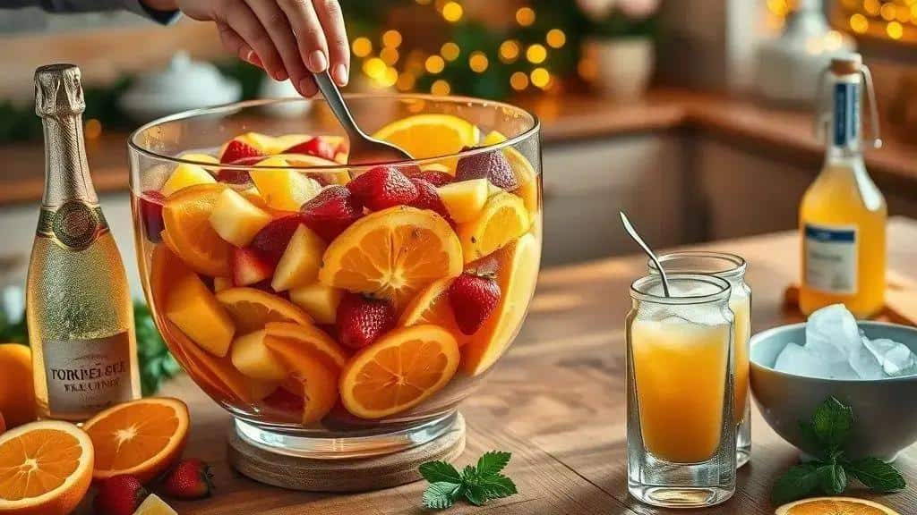 Como preparar o ponche de frutas com espumante