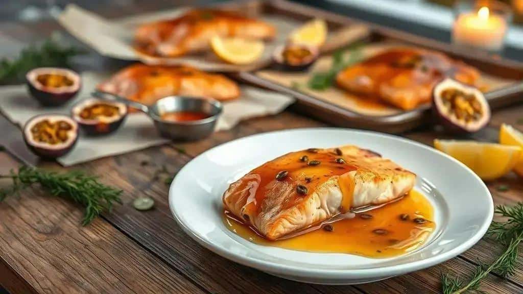 Como preparar o Salmão Assado com Molho de Maracujá Como preparar o Salmão Assado com Molho de Maracujá