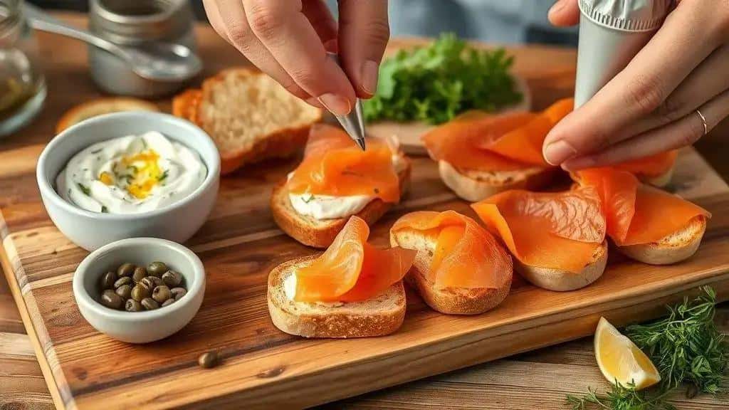 Como preparar os canapés de salmão defumado