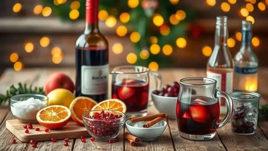 Ingredientes da receita de sangria de Natal Ingredientes da receita de sangria de Natal