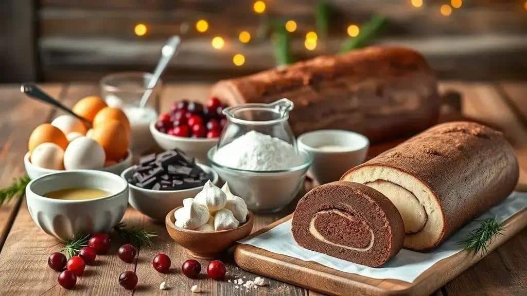 Ingredientes da receita de Tronco de Natal